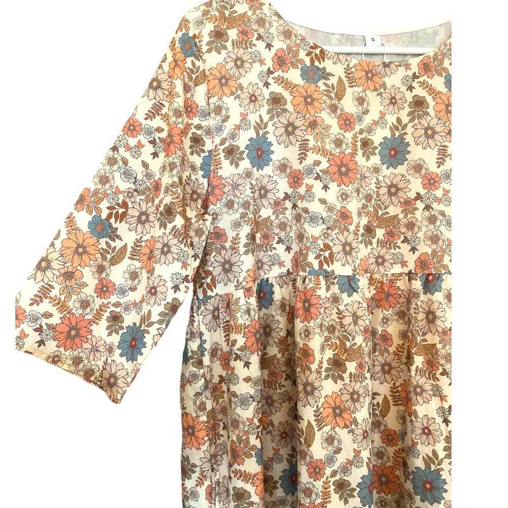 Unbranded‎ Dress Womens Small Fall Harvest 3/4 Sleeves Maxi Country Modest Boho